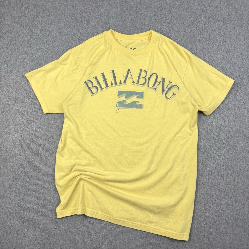 Billabong Recycler Series Graphic T-Shirt Men Medium Yellow Organic Blend